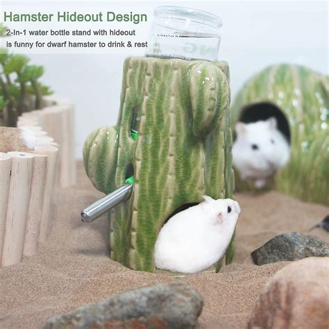 Hamster Water Bottle For Glass Tank 2 In 1 Adjustable Hamster Water
