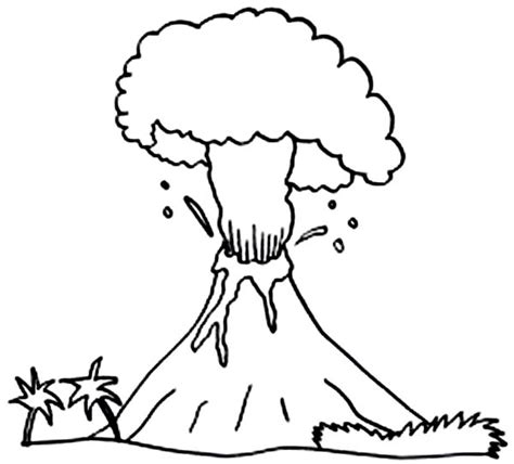 Volcano eruption drawing at getdrawings. Dangerous Volcano Eruption Coloring Page - NetArt