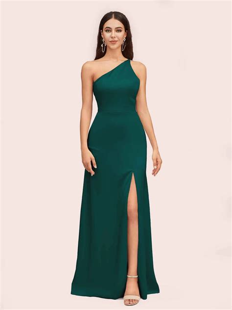 Dark Green Satin Prom Dresses Express Delivery Cetims