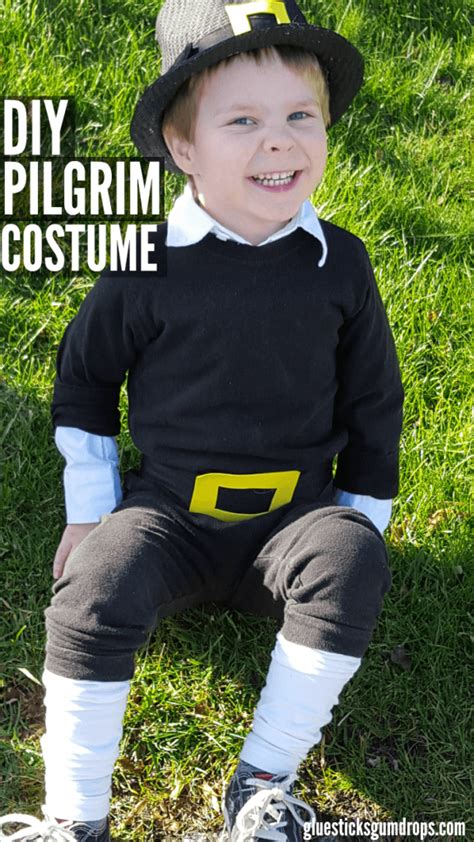 Easy Diy Pilgrim Costume Glue Sticks And Gumdrops