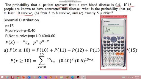 5 Ii Binomial Distribution Problem Using Calculator Youtube