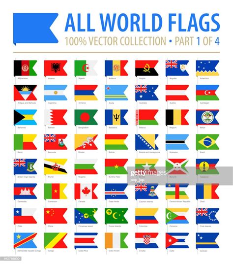 World Flags Vector Bookmark Flat Icons Part 1 Of 4 High Res Vector
