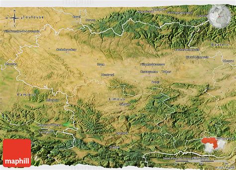 Satellite 3d Map Of Carcassonne