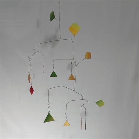 Hand Made Tall Abstract Art Mobile Alien In Rainbow Hanging Mobile
