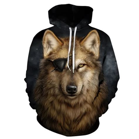 Unisex 3d Print Icefire Wolves Black White Wolf Hoodies Menwomen Cas