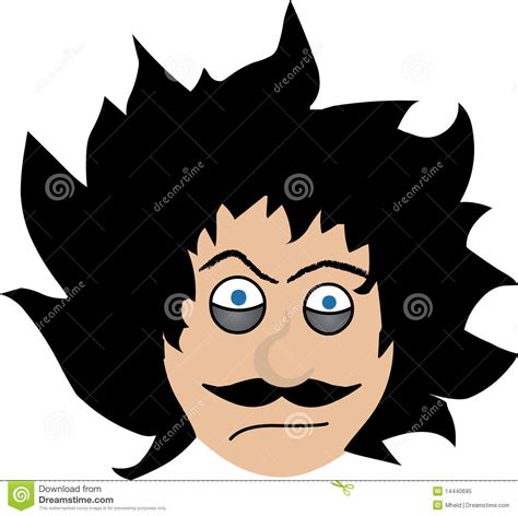 Man With Crazy Hair Upset Disturbed Face Stock Vector