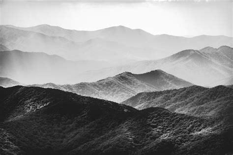 Glimpse Black And White Mountains Landscape Nature Photography All