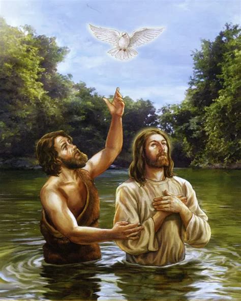 Catholic Print Picture Baptism Of Jesus T X Ready To Be Framed Picclick