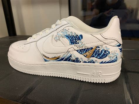 The Great Wave Off Kanagawa Nike Air Force 1 Custom Etsy