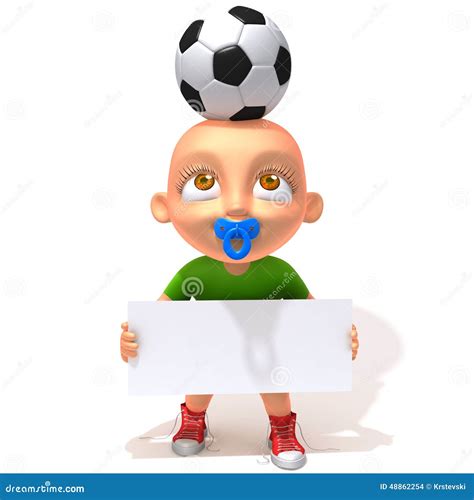 Baby Jake Football Player With White Panel 3d Illustration Stock