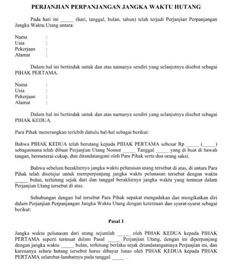 Bahwa, jika saya tidak dapat melunasi pinjaman tersebut sesuai dengan tanggal perpanjangan waktu untuk pelunasan utang, maka saya bersedia mempertanggungjawabkan pinjaman tersebut secara. Contoh Surat Pernyataan Pelunasan Hutang - Kumpulan Contoh ...