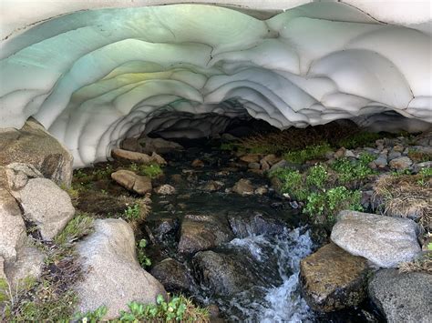 This Snow Cave We Found In The Desolation Wilderness The Gold And Blue