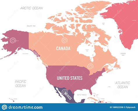 North America Map High Detailed Political Map North American Continent
