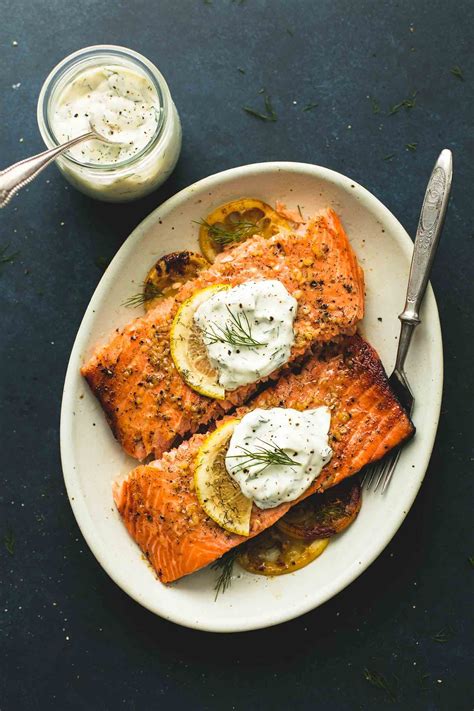 Easy Healthy Baked Salmon With Creamy Lemon Dill Sauce Is A Tasty 30
