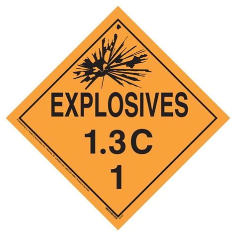 Division 1 3C Explosives Placard Worded