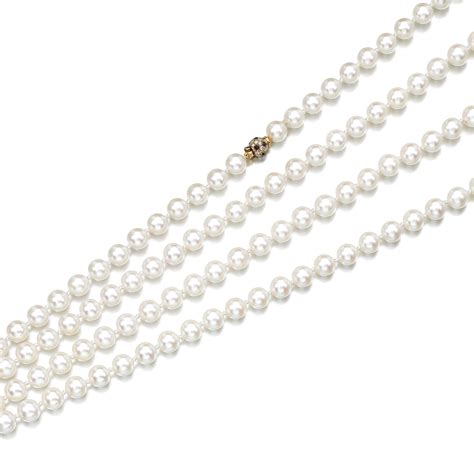Cultured Pearl Sapphire And Diamond Necklace Cartier Fine Jewels