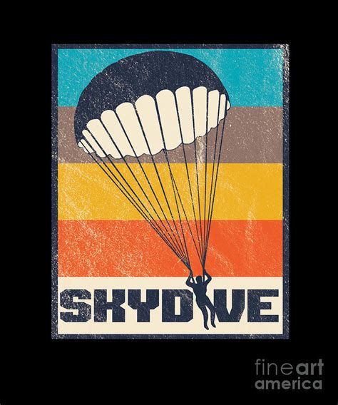 Skydive Retro Extreme Sports Skydiver Parachute Skydiving Ts Digital
