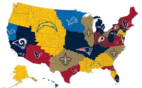 States With Nfl Teams Map World Map