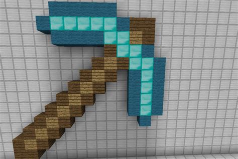 Pixel Art Diamond Pickaxe Minecraft Project