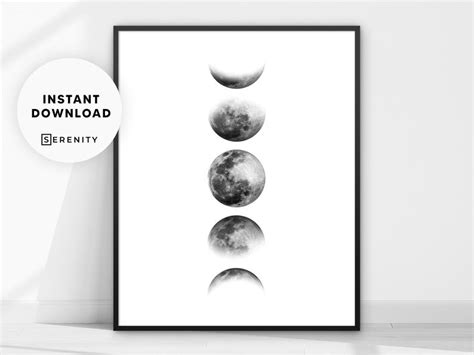 Moon Phases Print Moon Print Moon Poster La Lune Print Etsy