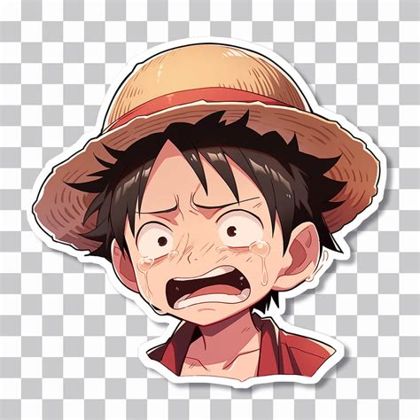 Free Crying Monkey D Luffy One Piece Sticker Png Download