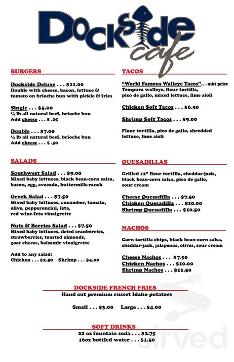 Dockside Cafe menus in Sandusky, Ohio, United States