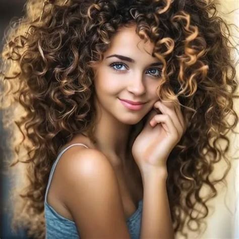 beautiful curly hair girl
