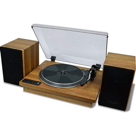 Toshiba Bluetooth Stereo Turntable With Shelf Speakers Ty Lp200