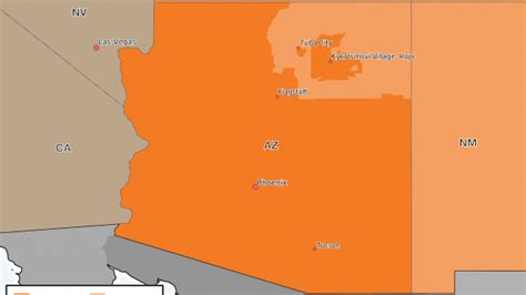 Time Zone Map Arizona Map Vector