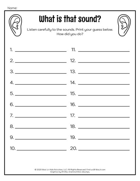 Sound Waves Listening Activity Page Woo Jr Kids Activities