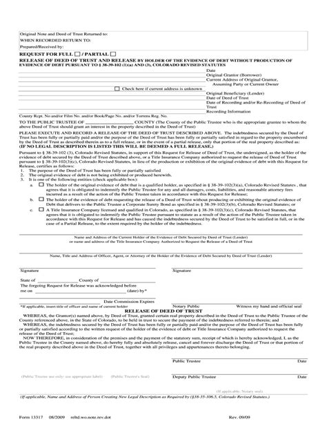 Colorado Deed Of Trust Fill Out And Sign Online Dochub