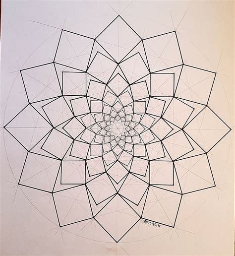 Fractal Geometric Drawing Sacred Geometry Art Geometric Design Art