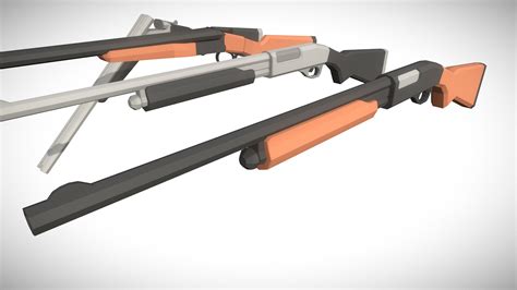 Low PolyShotguns Flare Gun Pack Buy Royalty Free 3D Model By