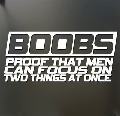 Boobs Proof That Men Can Focus On Two Things At Once Sticker Etsy