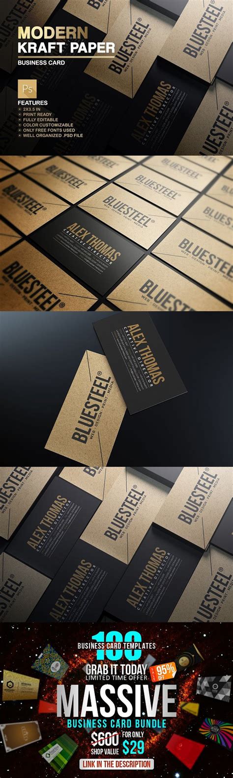 Modern Kraft Paper Business Card Business Cards Creative Cleaning
