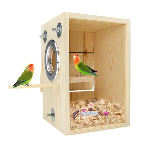 Wooden Bird Cage Breeding Box Nesting Boxes Hatching Cage For Parakeet
