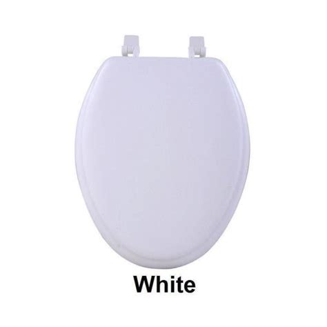 White Soft Padded Toilet Seat Cushioned Elongated Cover Bathroom