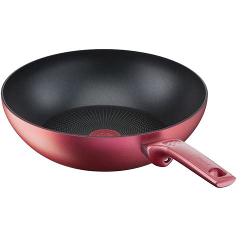 Tigaie Wok Tefal Daily Chef 28 Cm Rosu Inductie Indicator Thermo