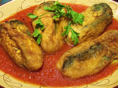 Chiles Rellenos — Poblano Chiles Stuffed With Cheese And Served With