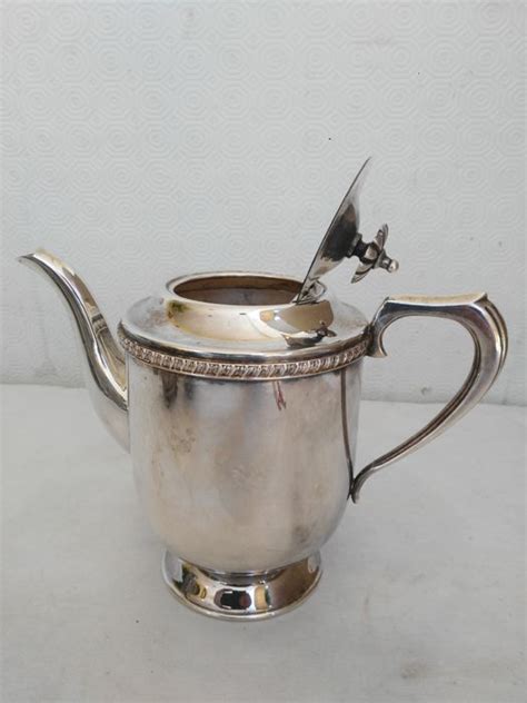 Antique Sheffield Silver Teapot By Viners Alpha Plate England 1950s