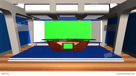 Virtual Studio News Room Broadcast Television Stock Video