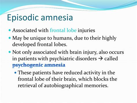 Ppt Amnesia Powerpoint Presentation Free Download Id1994922
