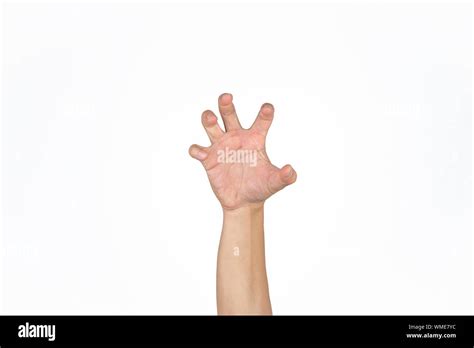 Asian Males Hand Opens Palm And Post Like A Animal Claw In Studio