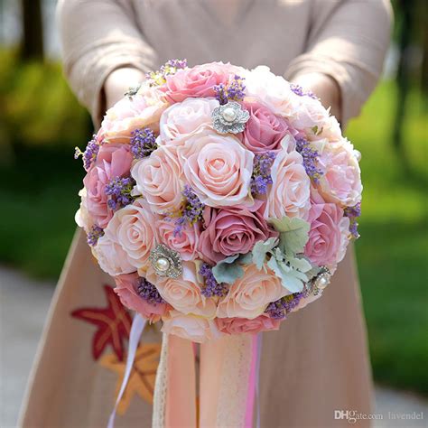 Artificial wedding bouquets silk bridal bouquet. 2019 Elegant Silk Wedding Bouquet Artificial Home Party ...