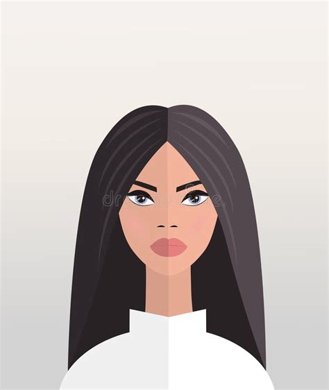 Woman With Long Hair Stock Vector Illustration Of Contour 94033763