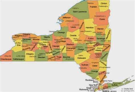 New York County Map Printable