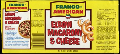 The paper lamp shade sports the campbell's chicken noodle soup and tomato soup label on each side. Campbell Soup Company - Franco-American - Elbow Macaroni &… | Flickr