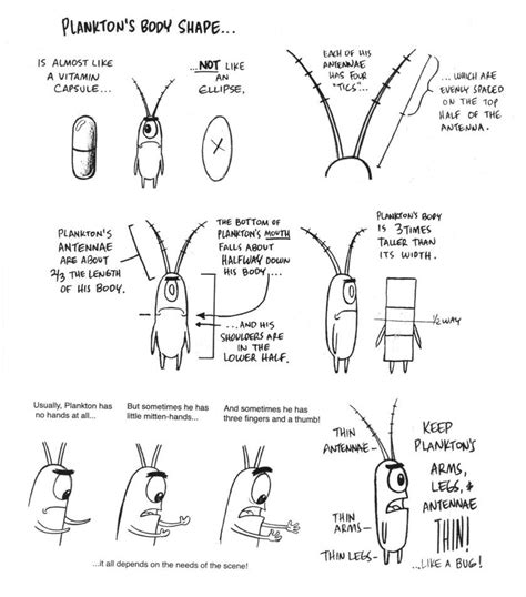 How To Draw Plankton Movie Crew Tip Sheet Spongebob Drawings