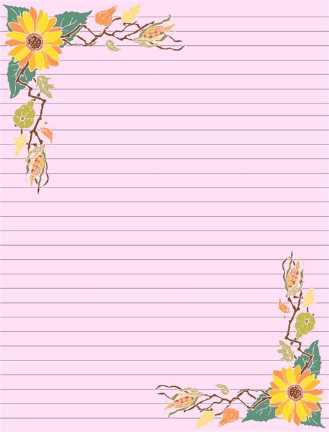 Free Printable Lined Paper With Decorative Borders Pdf Royalty Free