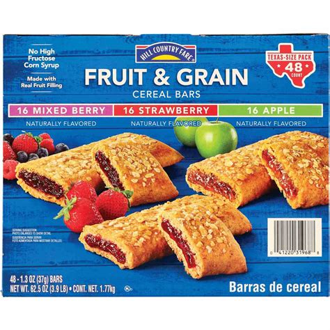 Hill Country Fare Fruit And Grain Cereal Bars Variety Pack Texas Size